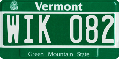 VT license plate WIK082