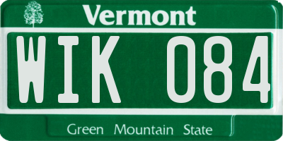 VT license plate WIK084