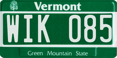 VT license plate WIK085