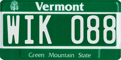 VT license plate WIK088