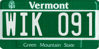 VT license plate WIK091