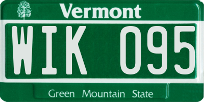 VT license plate WIK095
