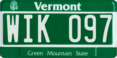 VT license plate WIK097