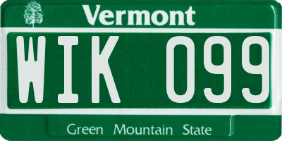 VT license plate WIK099