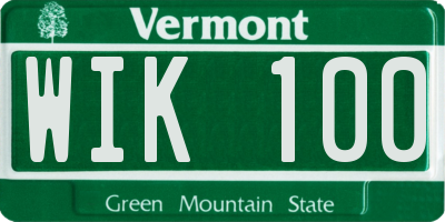VT license plate WIK100