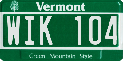 VT license plate WIK104
