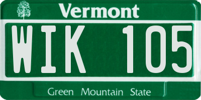 VT license plate WIK105