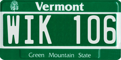 VT license plate WIK106