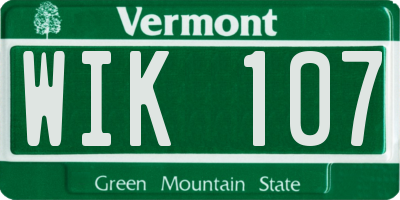 VT license plate WIK107