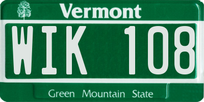 VT license plate WIK108