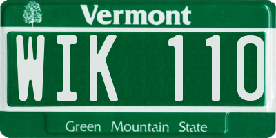 VT license plate WIK110