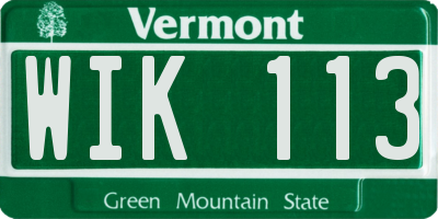 VT license plate WIK113