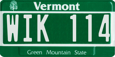 VT license plate WIK114