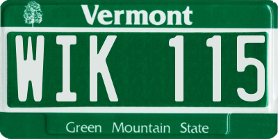 VT license plate WIK115