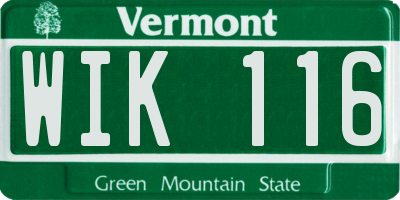 VT license plate WIK116