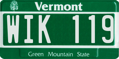 VT license plate WIK119