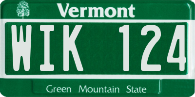 VT license plate WIK124