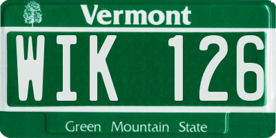 VT license plate WIK126