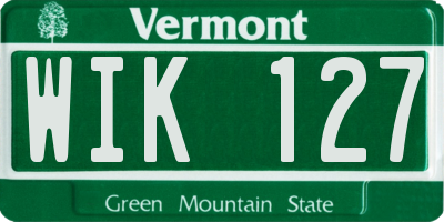 VT license plate WIK127