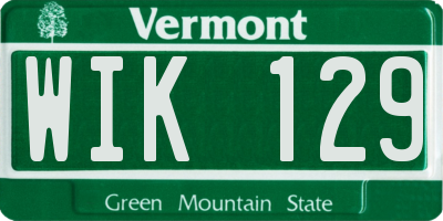 VT license plate WIK129