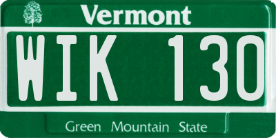 VT license plate WIK130