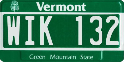 VT license plate WIK132