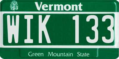 VT license plate WIK133