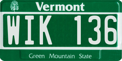 VT license plate WIK136