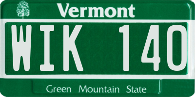 VT license plate WIK140