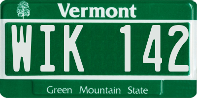 VT license plate WIK142