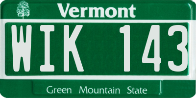 VT license plate WIK143
