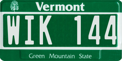 VT license plate WIK144