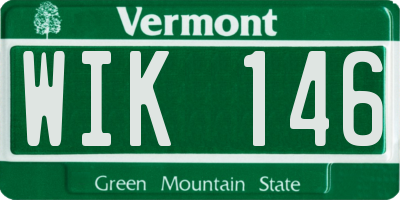 VT license plate WIK146