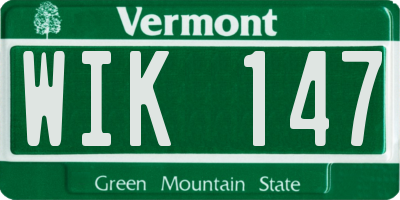 VT license plate WIK147