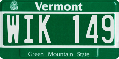 VT license plate WIK149