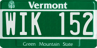 VT license plate WIK152