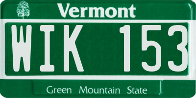 VT license plate WIK153