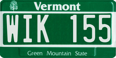 VT license plate WIK155