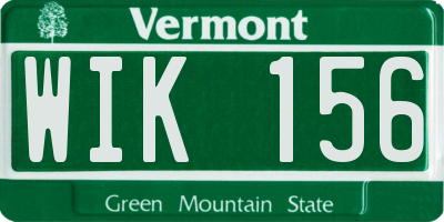 VT license plate WIK156