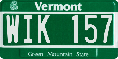VT license plate WIK157