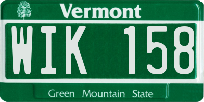 VT license plate WIK158