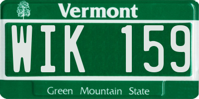 VT license plate WIK159