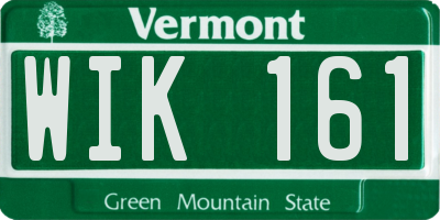VT license plate WIK161
