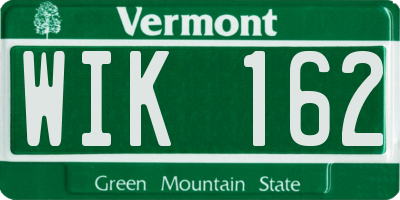 VT license plate WIK162