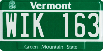 VT license plate WIK163