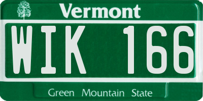 VT license plate WIK166
