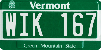 VT license plate WIK167