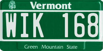 VT license plate WIK168