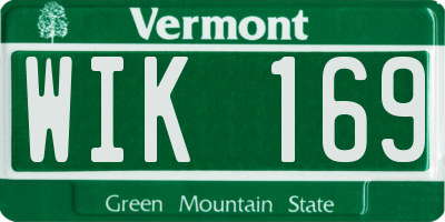 VT license plate WIK169