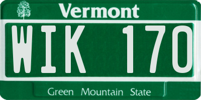 VT license plate WIK170